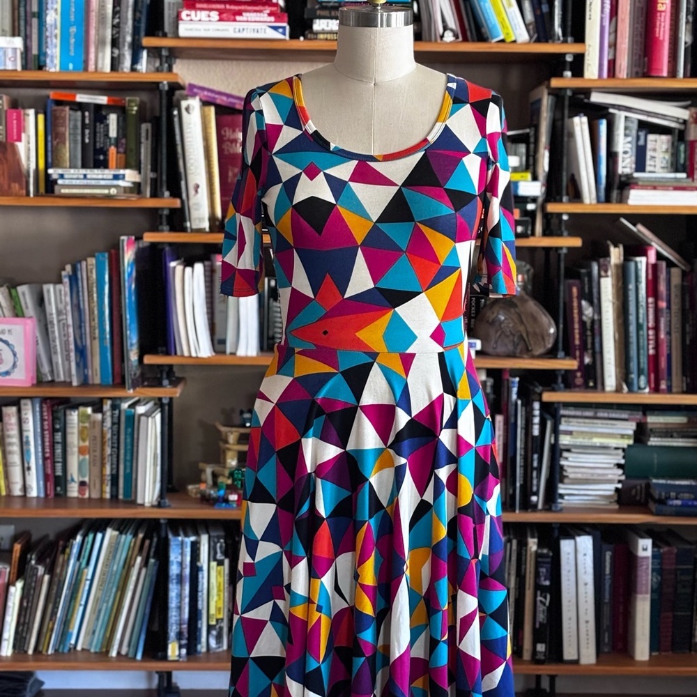 LuLaRoe Colorful Geometric Midi Dress